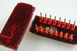 Texas Instruments 5980-01-018-6273 (TIL308A) OPTOELECTRONIC DISPLAY circuit board with gold pins and red casing
