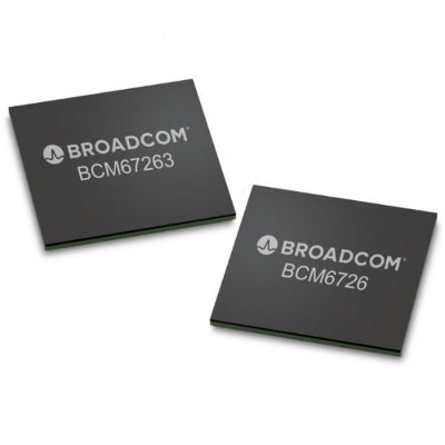 Two Broadcom chips with model numbers BCM67263 and BCM6726 on a white background