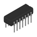 Black integrated circuit with silver pins on a white background