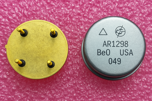 Cougar Components AR1298 RF Amplifier featuring a cylindrical design with four connection pins