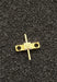 FLC057WG by Fujitsu RF transistor with gold-plated casing and dual pin connectors on black background