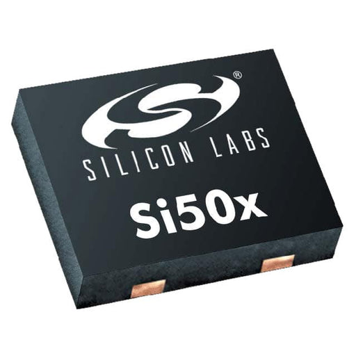 501AAA-ADAG by Silicon Labs black Si50x crystal oscillator component with copper connectors